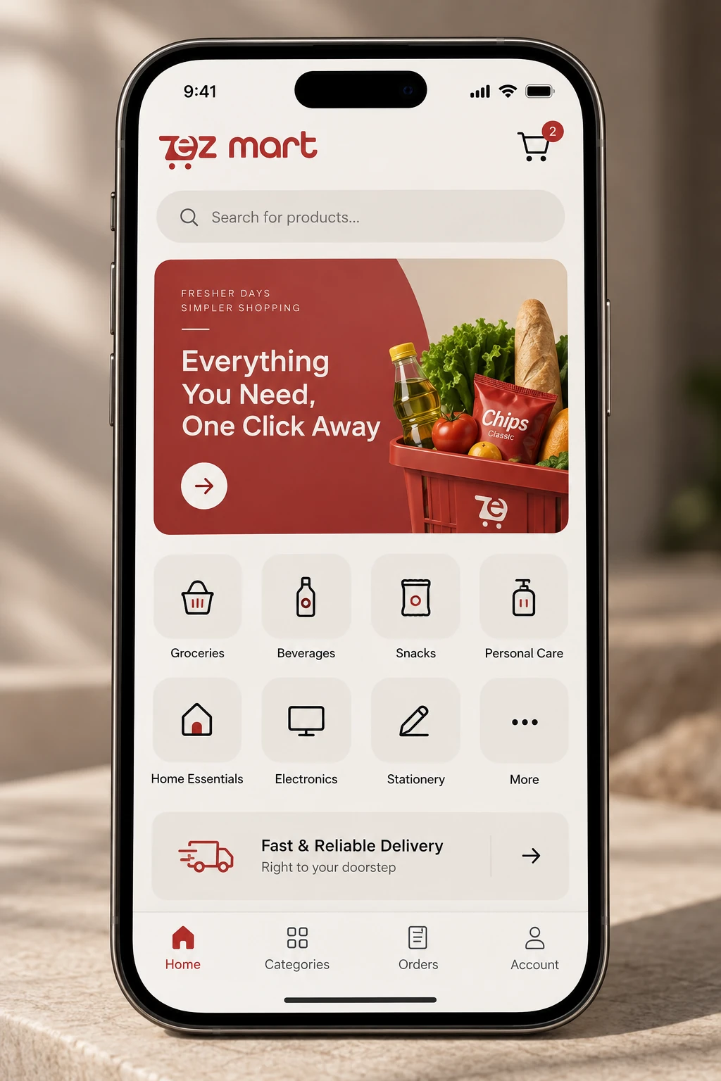 EZ Mart mobile storefront brand application