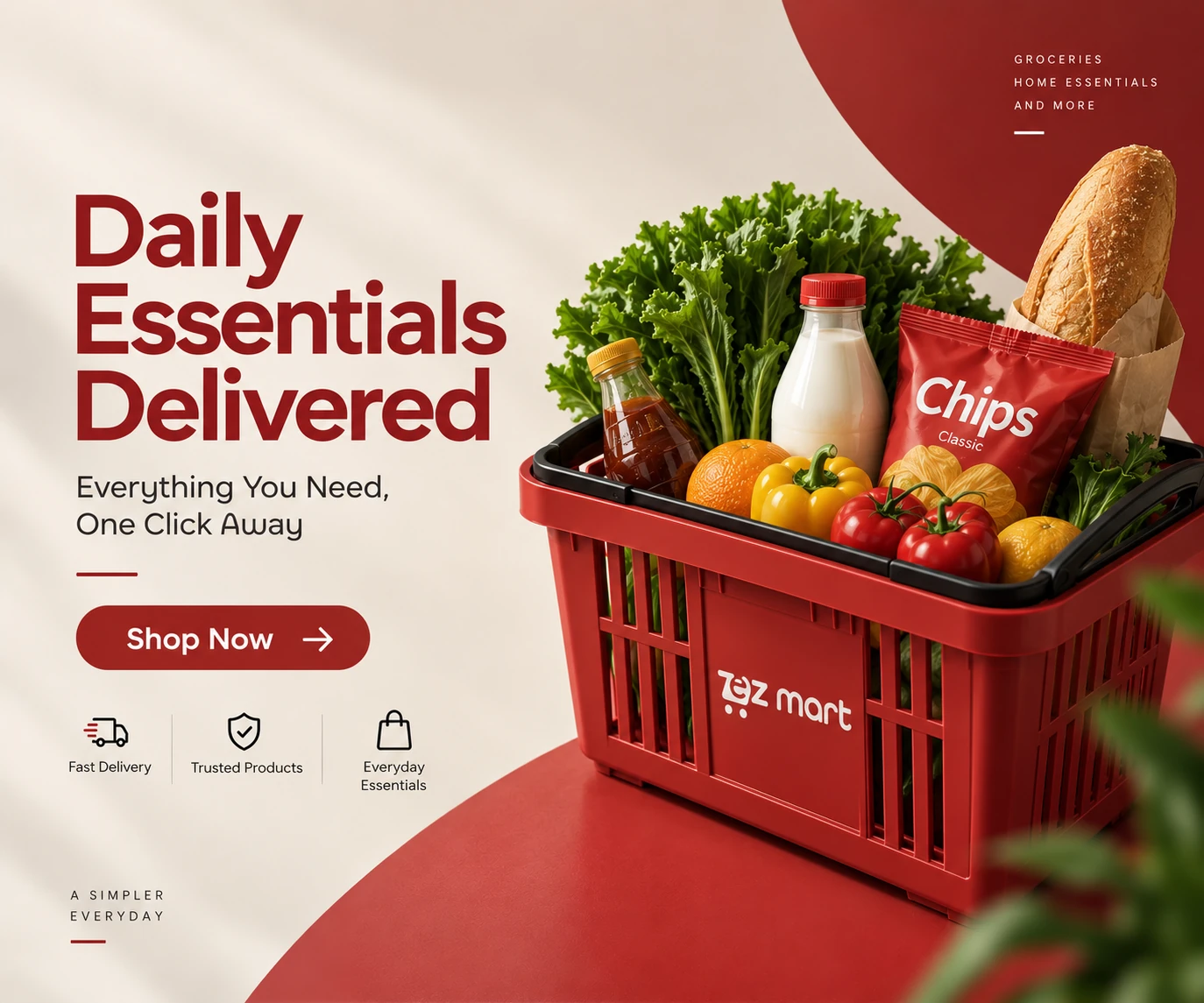 EZ Mart Daily Essentials Delivered social media campaign creative